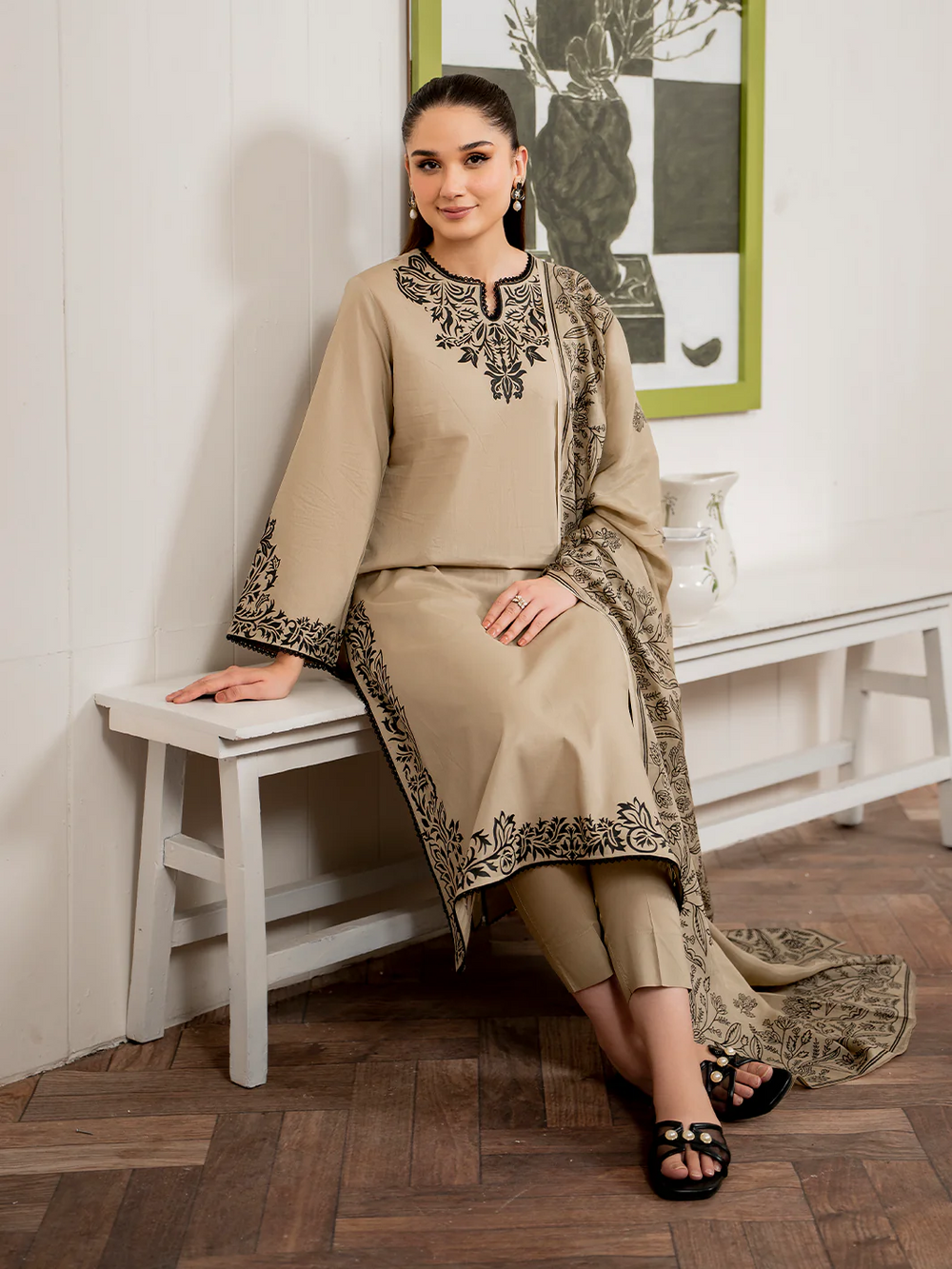 MASHA 3-PC EMBROIDERED LAWN