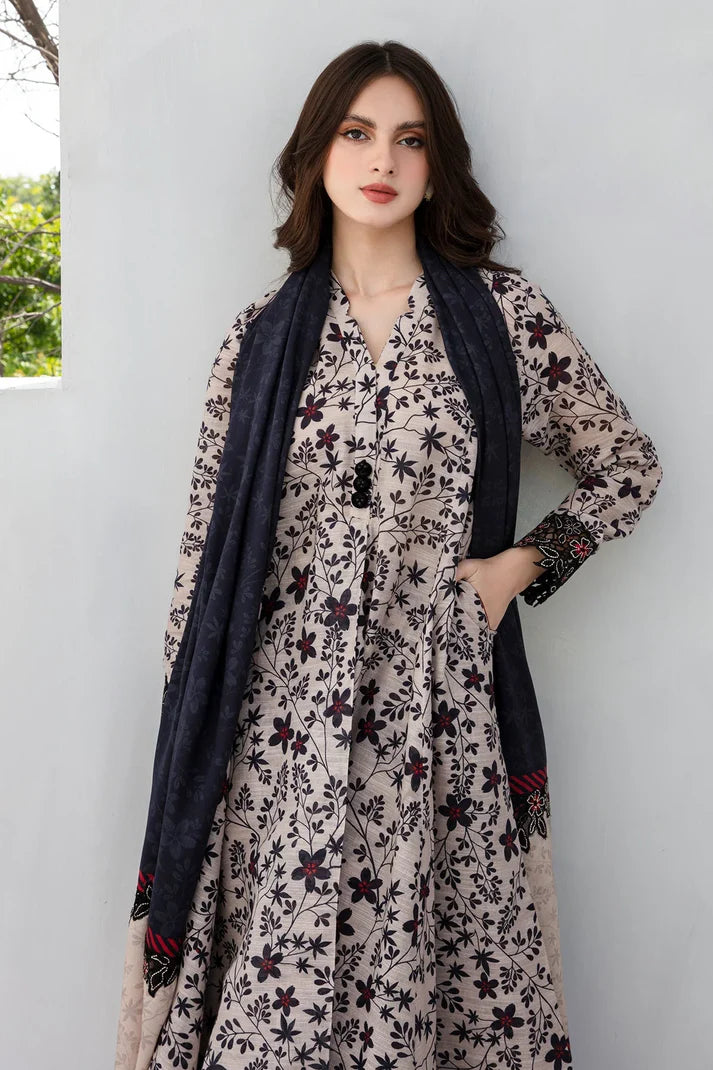 3PCS MASHA PRINTED SHIRT WITH LAWN PRINTED DUAPTTA AND TROUSER SUMMER Collection ULM-802