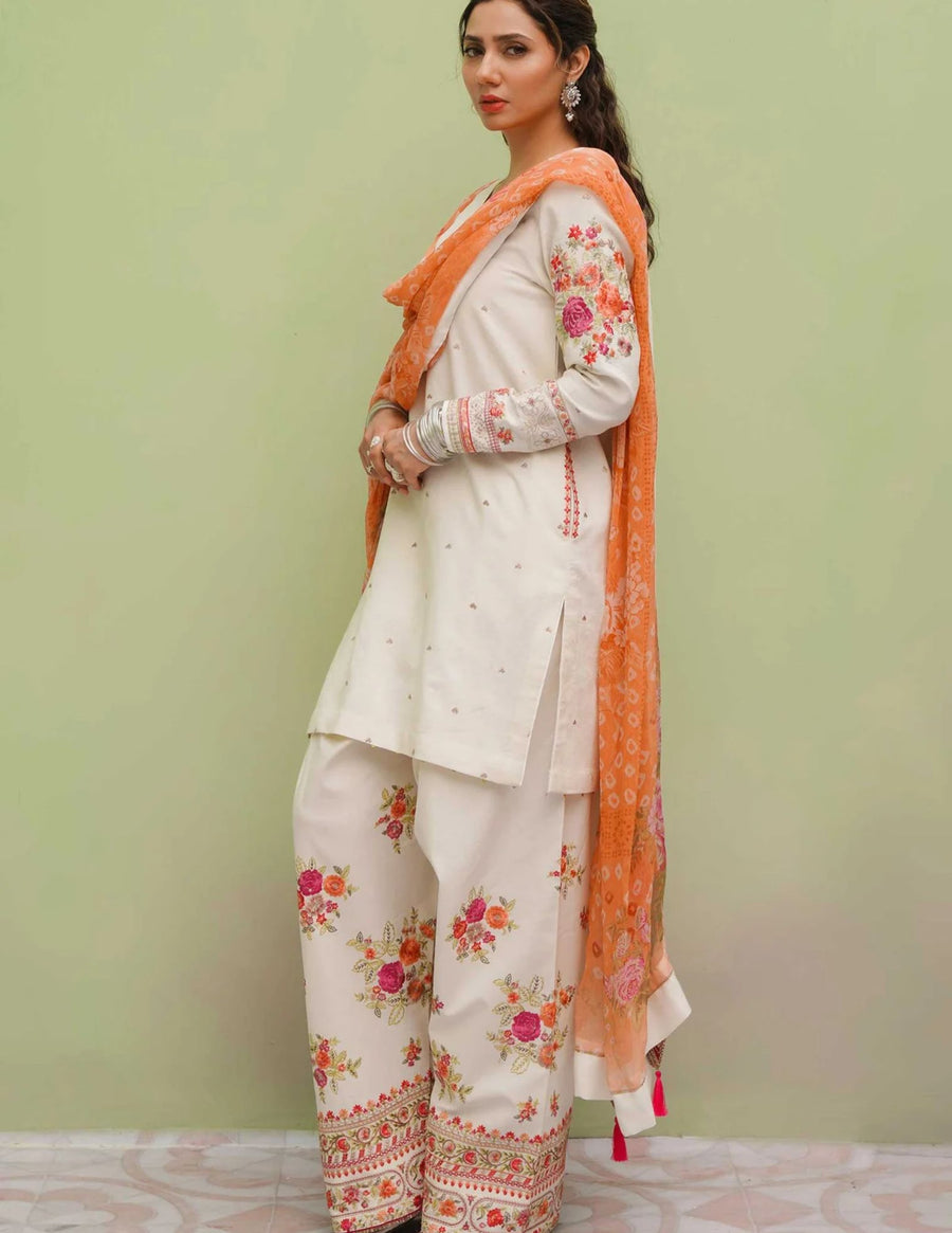 MASHA-3PC EMBROIDERED SS LAWN