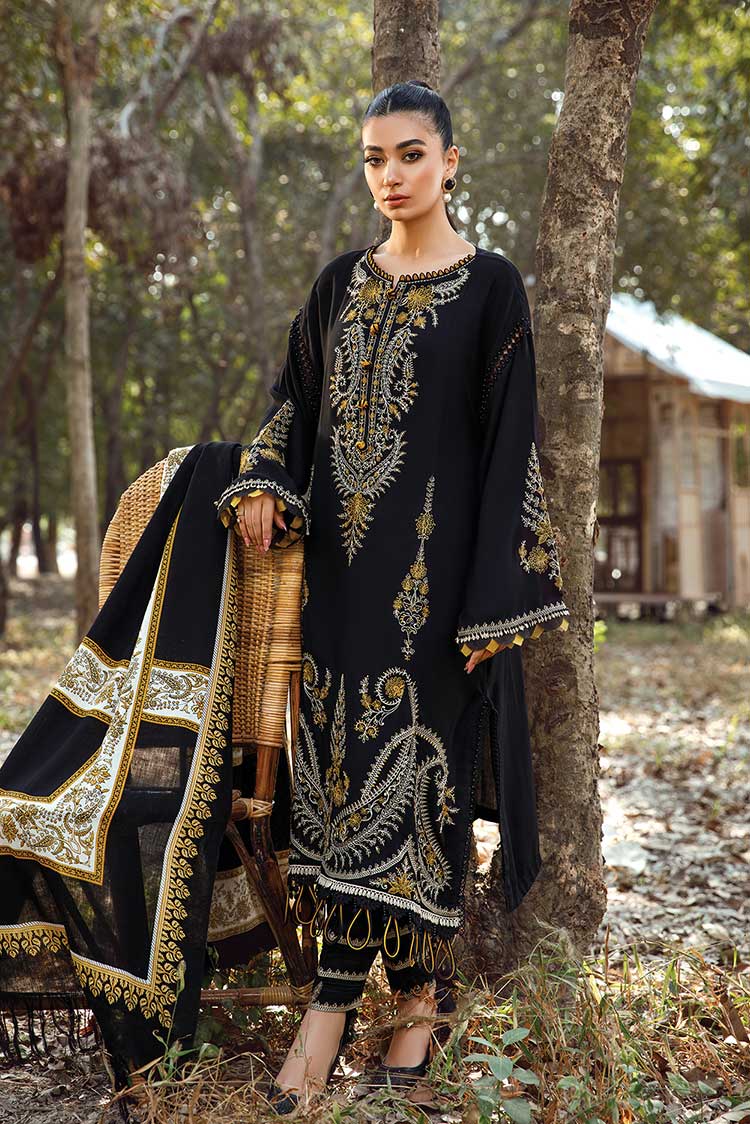 3PC LAWN EMBROIDERED SHIRT WITH PREMIUM LAWN PRINTED SHAWL AND TROUSER